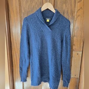 Cabela's Shawl Collar Boulce Sweater Blue Size Small